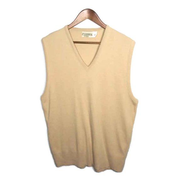 tan sweater vest
